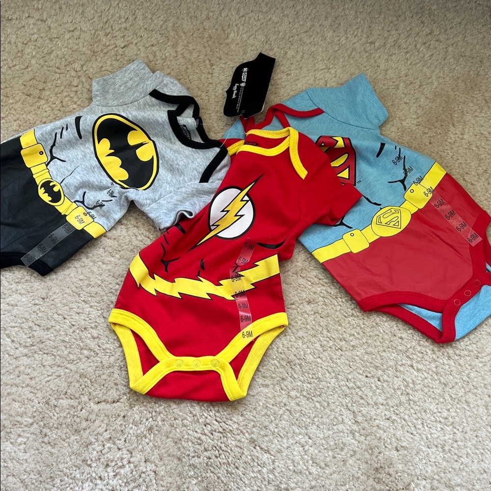 Superhero Infant Costume Trio - Red, Gray, Blue